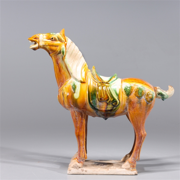 Chinese sancai glazed ceramic horse;
