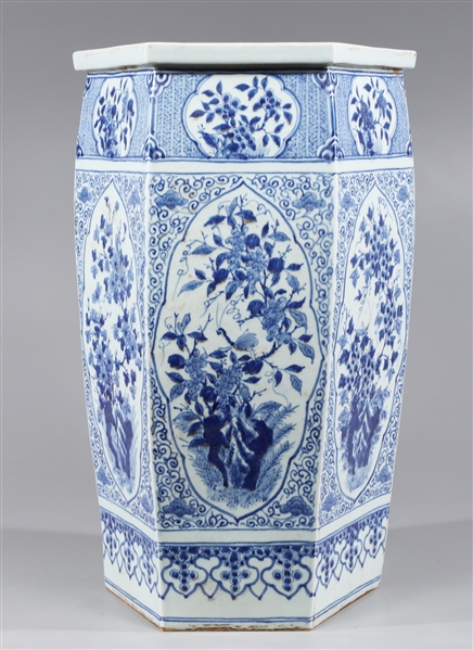 Chinese hexagonal blue and white porcelain