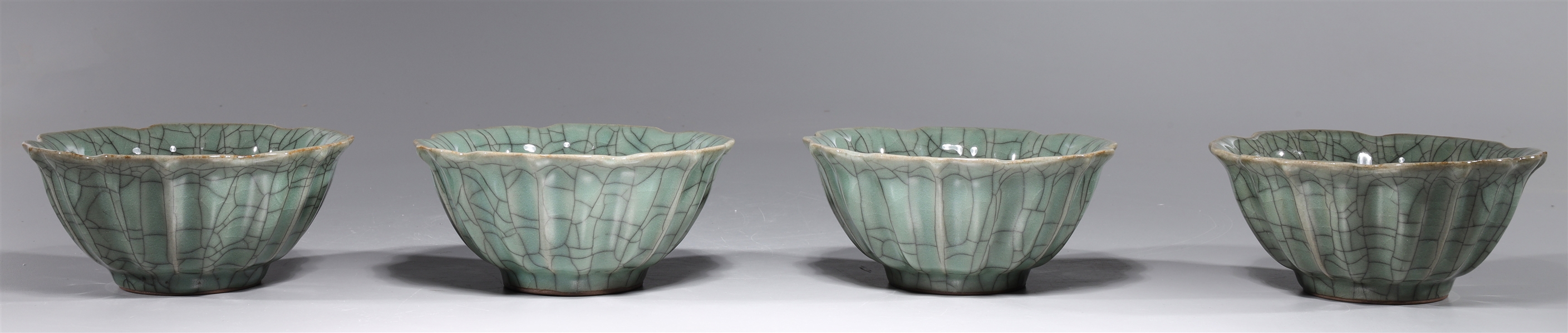 Four Chinese crackle glazed celadon 2d62e2