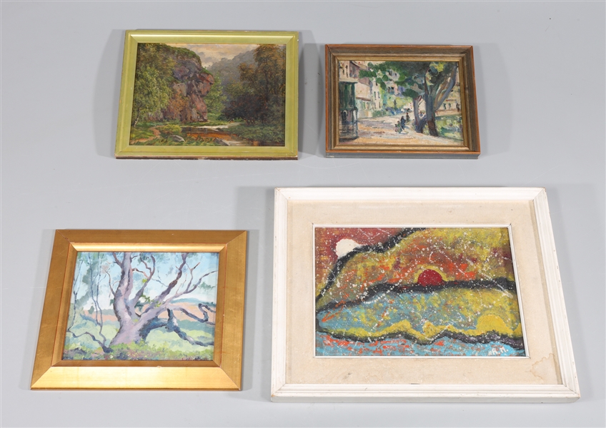 Group of four vintage varying landscapes