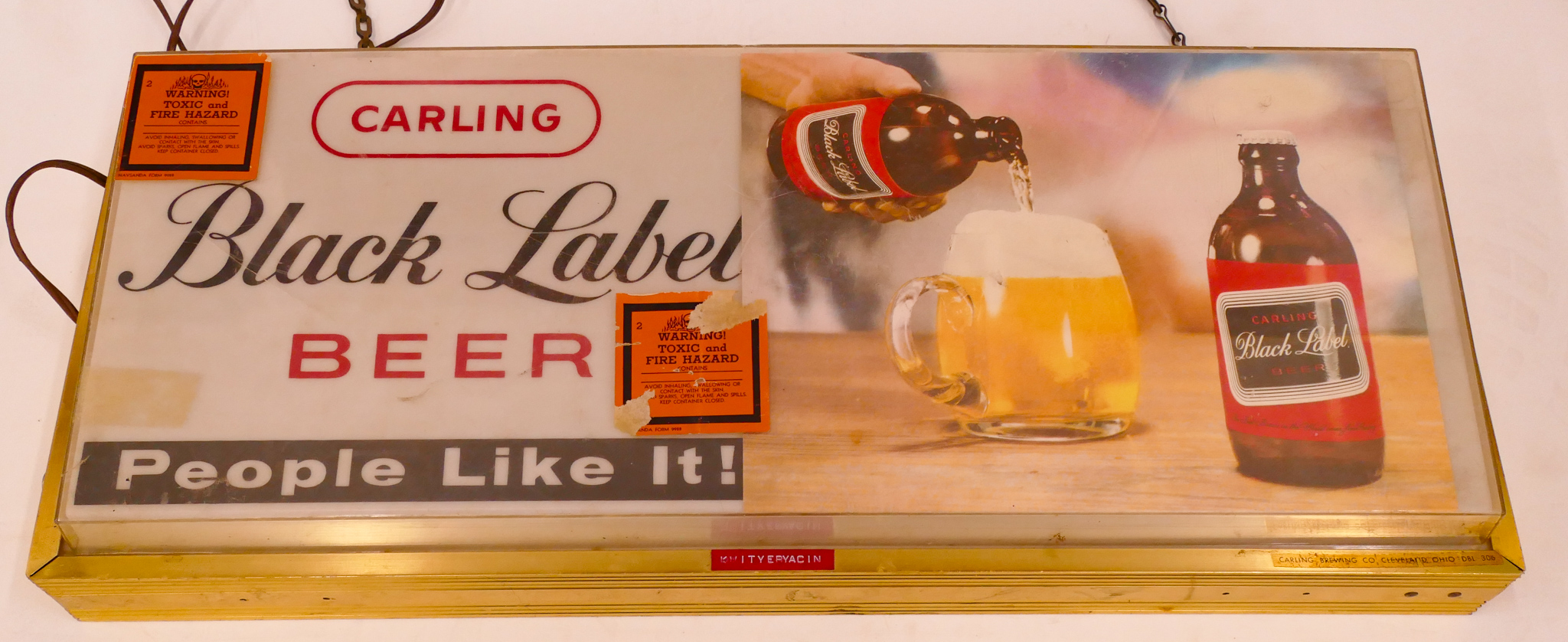 Vintage Black Label Beer Light Sign-