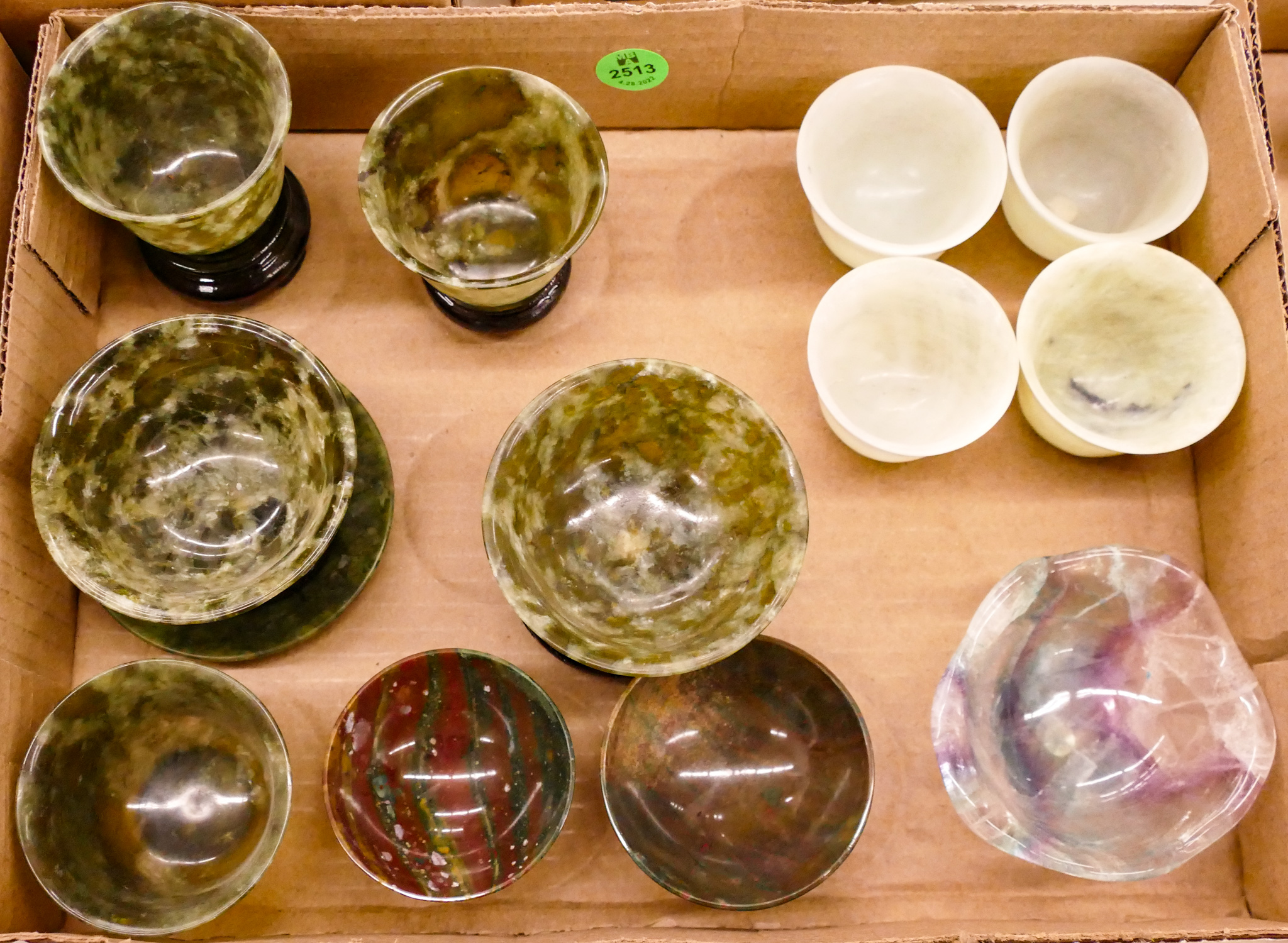 Box Chinese Jade & Hardstone Small Cups