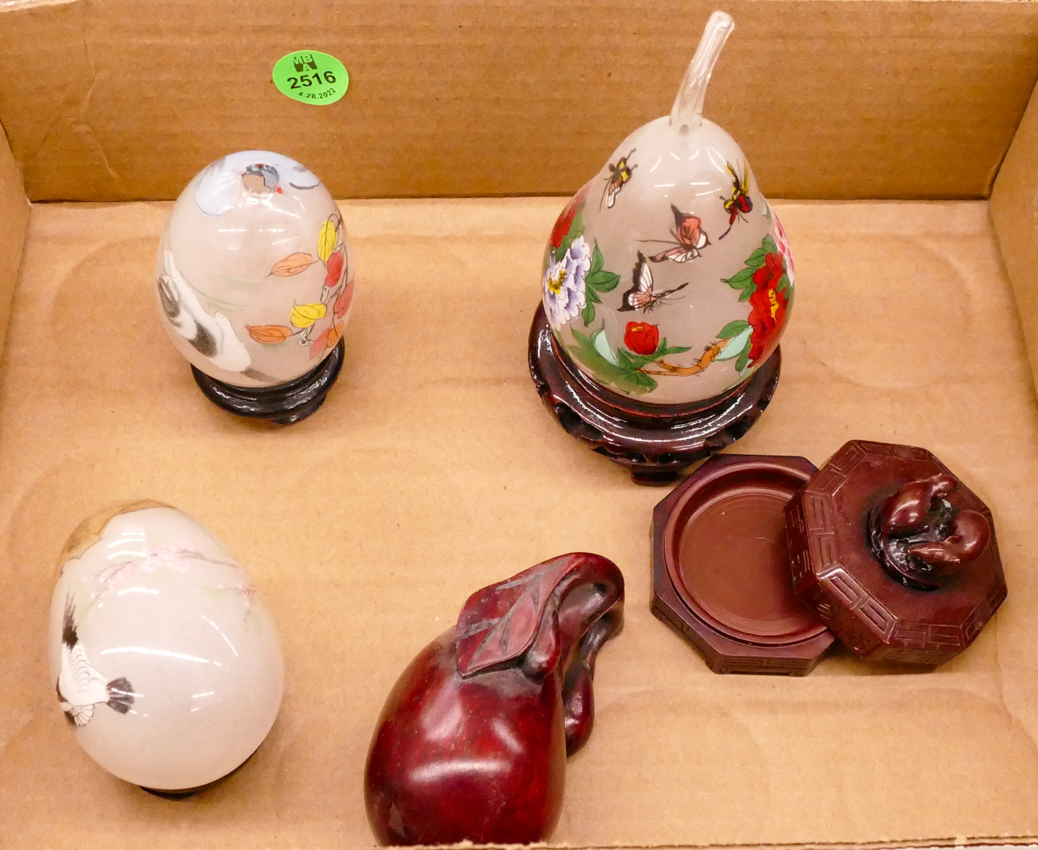 Box Chinese Reverse Painted Eggs Etc