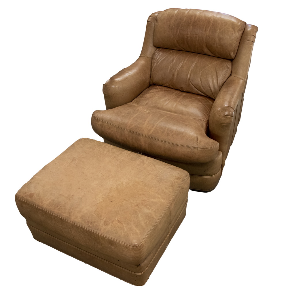 LEATHER ARMCHAIR WITH MATCHING 2d66d7