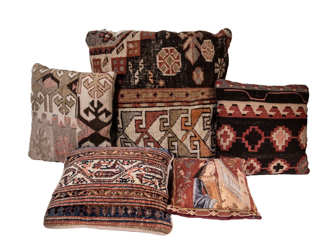 KILIM TOPPED PILLOWS Lot of 5  2d66ef