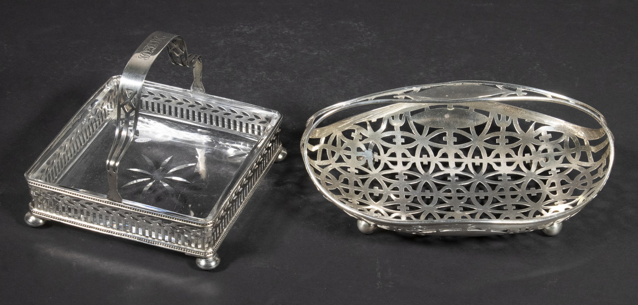  2 STERLING SILVER SERVING BASKETS  2d66fb