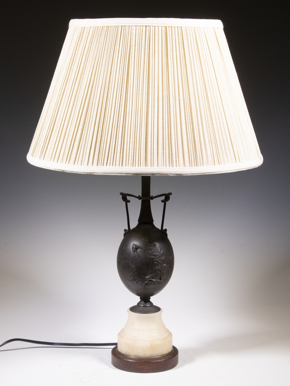 BRONZE AND ALABASTER LAMP Vintage
