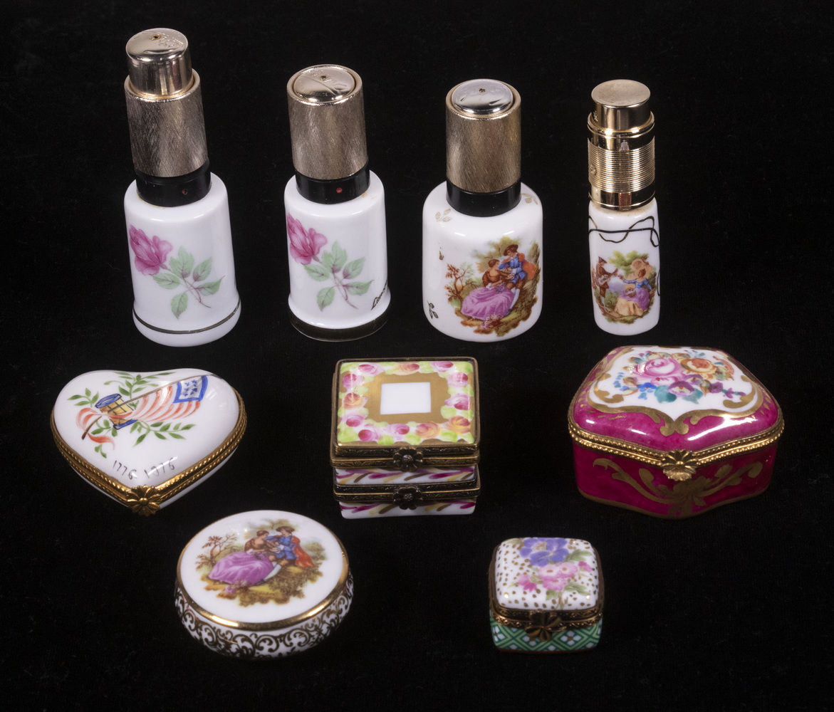 LIMOGES PORCELAIN BOXES & BOTTLES