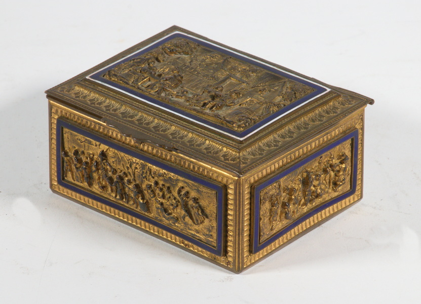 VICTORIAN TRINKET BOX Gilt Brass 2d6781