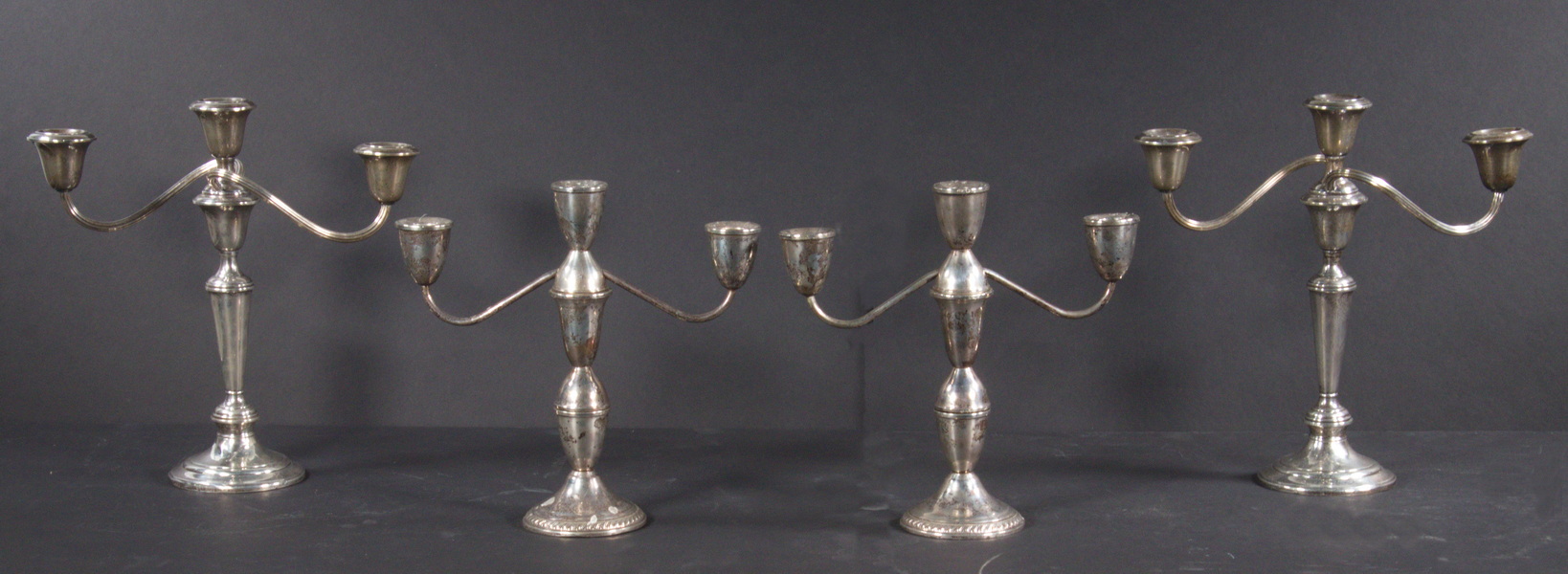  2 PR STERLING CANDELABRA 2  2d678a