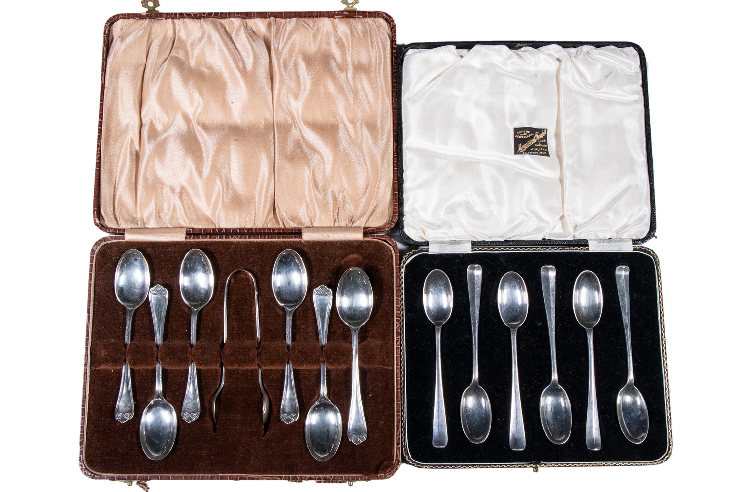 (2) CASED SETS OF SILVER DEMITASSE SPOONS