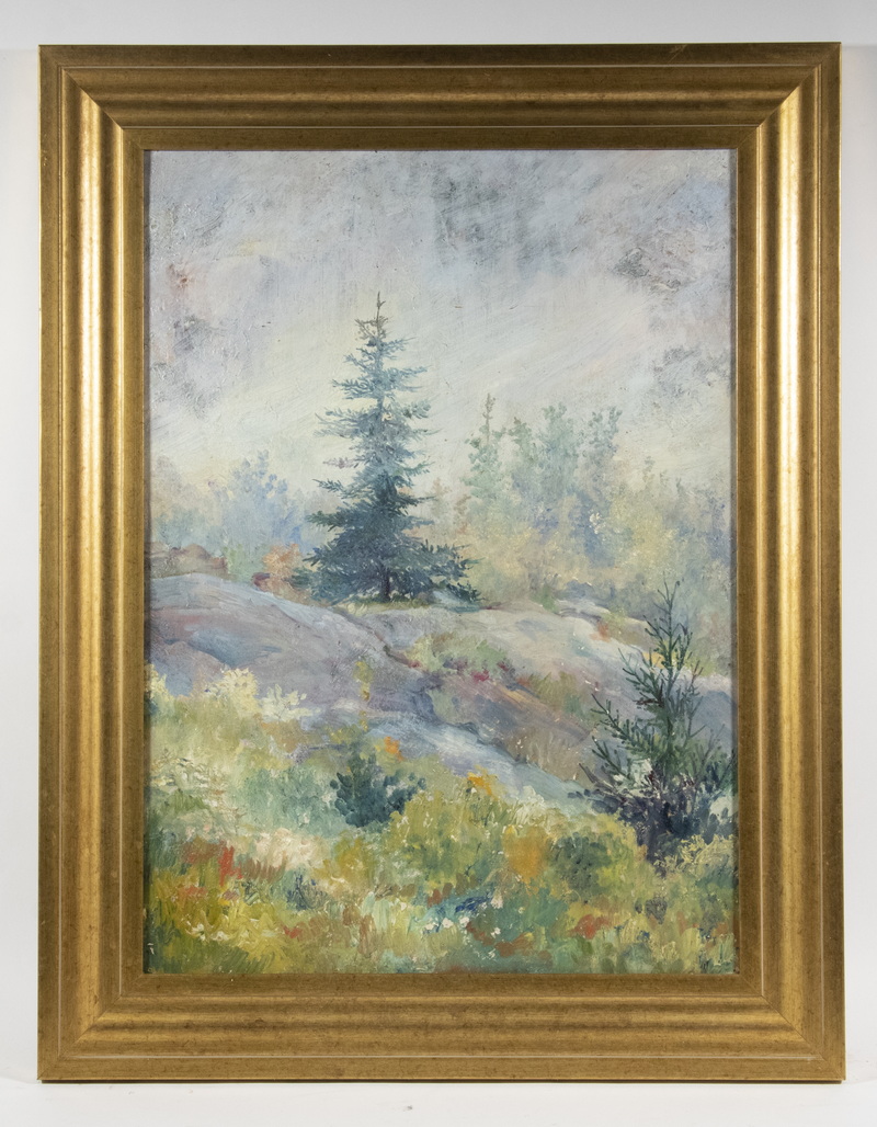 FOREST SCENE PAINTING Fir Tree near