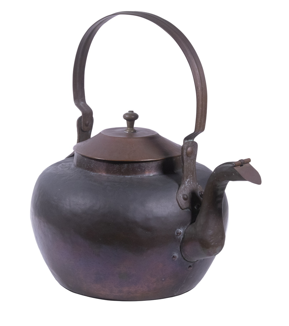 EARLY COPPER TEA KETTLE Large 18th 2d67a8