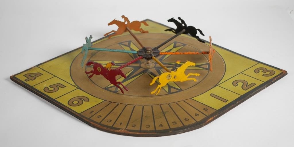 ANTIQUE RACING STAR GAMEJockeys on lithographed
