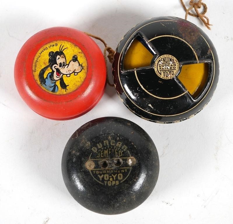 VINTAGE DUNCAN AND DISNEY YOYOSThree 2d68af