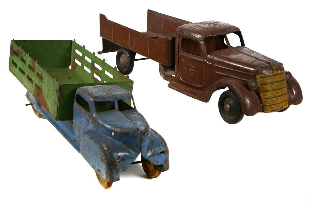 TWO PRESSED STEEL BUDDY L TRUCK TOYSTwo