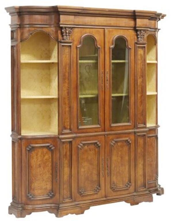 LARGE ITALIAN CARVED WALNUT BOOKCASEItalian 2d6a63