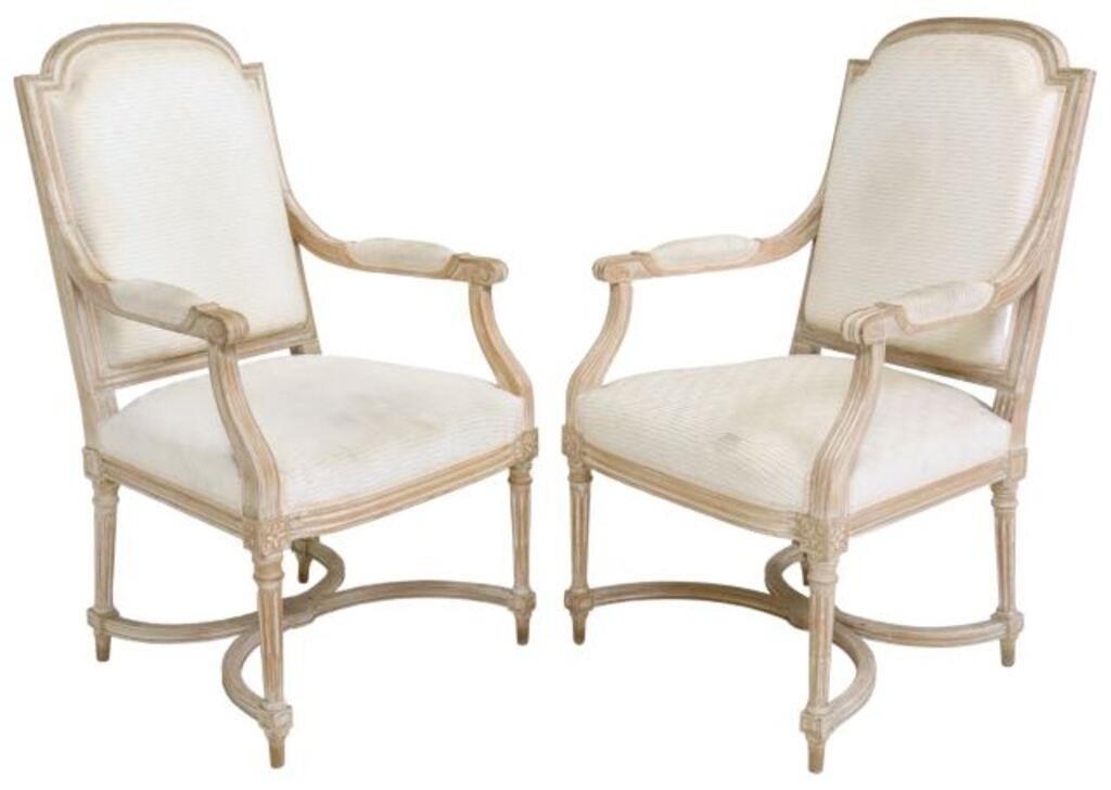  2 FRENCH LOUIS XVI STYLE UPHOLSTERED 2d6a8b