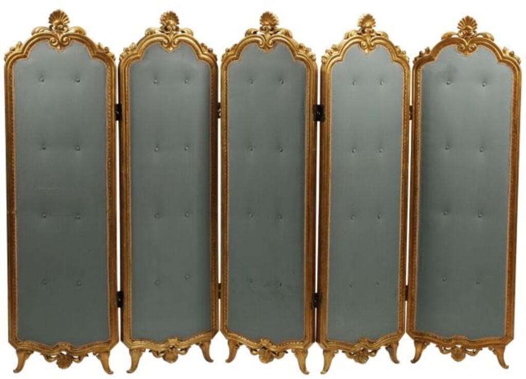 LOUIS XV STYLE GILT FIVE PANEL 2d6a97