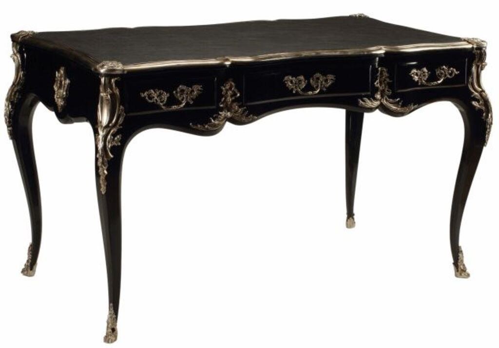 LOUIS XV STYLE EBONIZED & SILVERED