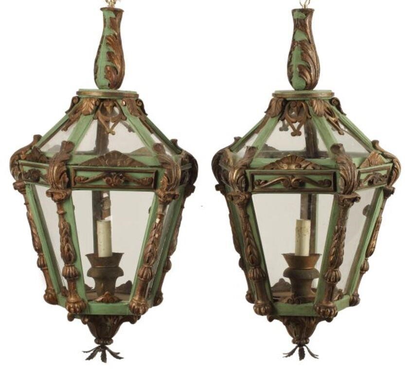 (2) ITALIANATE PARCEL GILT & PAINTED