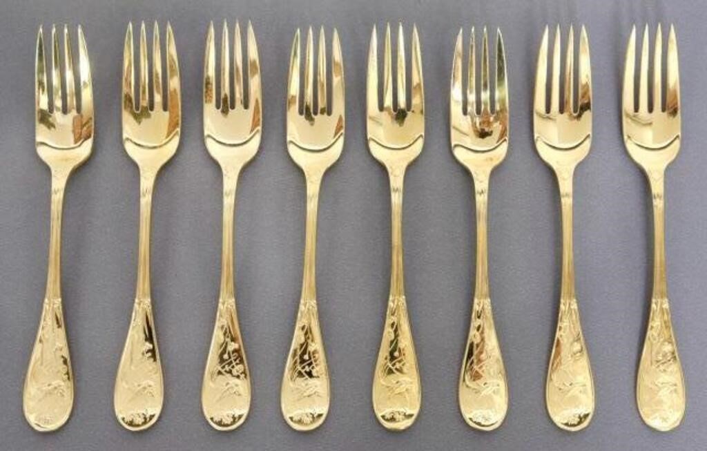  8 TIFFANY AUDUBON SILVER GILT 2d6ab6