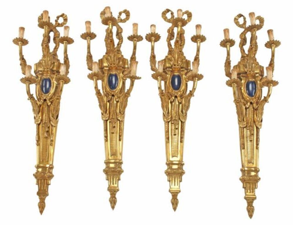  4 REGENCE STYLE ORMOLU FIVE LIGHT 2d6afd