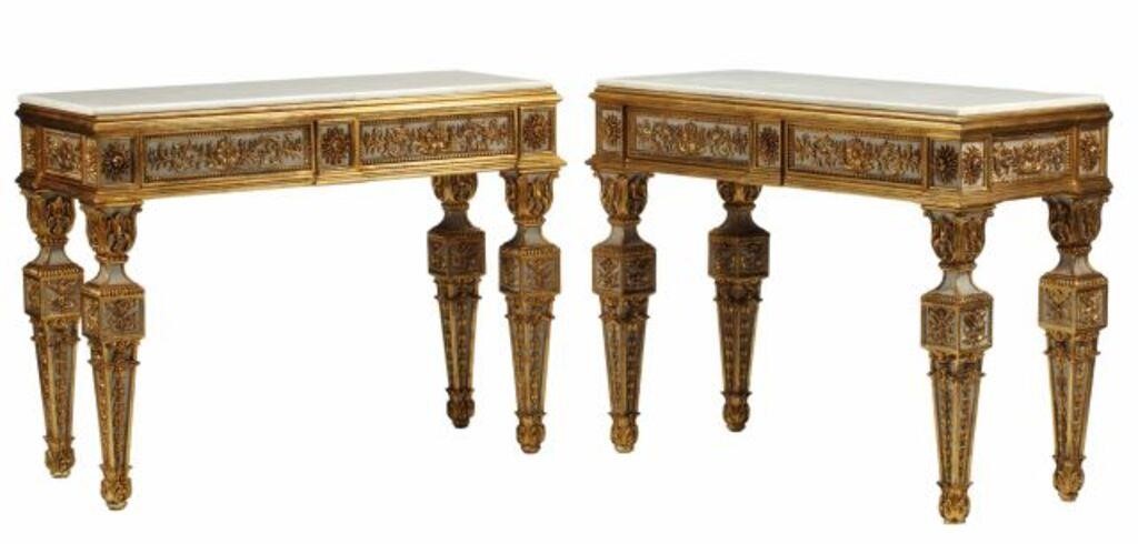 (2) NEOCLASSICAL STYLE PARCEL GILT