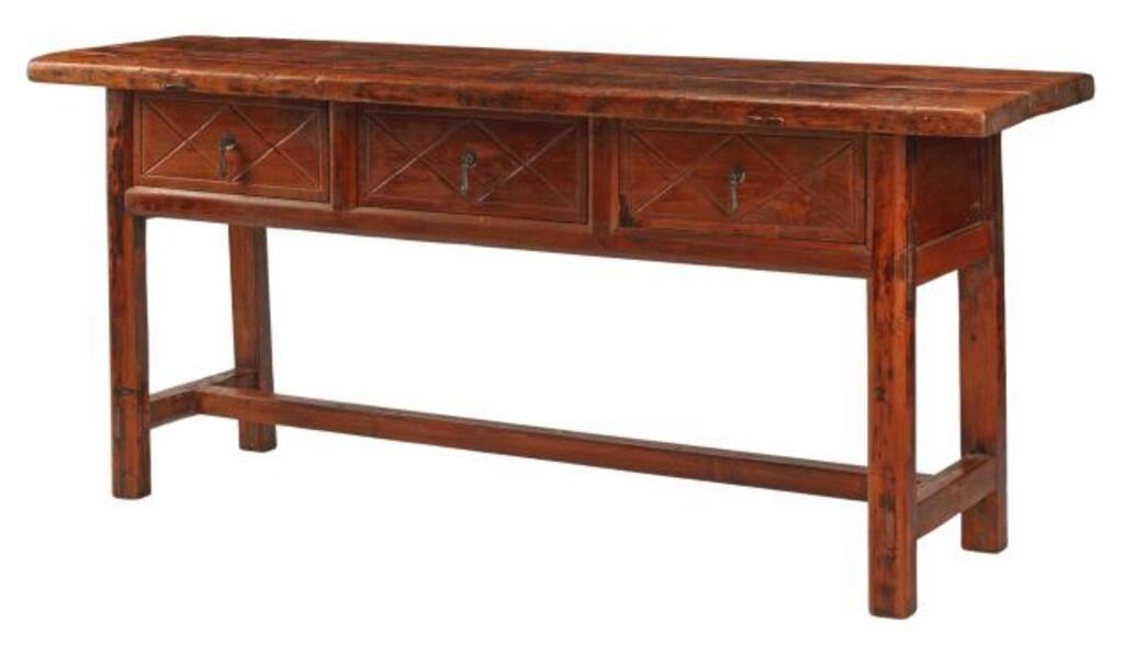 PROVINCIAL STYLE THREE-DRAWER CONSOLE