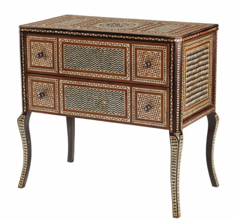 IBERIAN INLAID TWO DRAWER COMMODEIberian 2d6b23