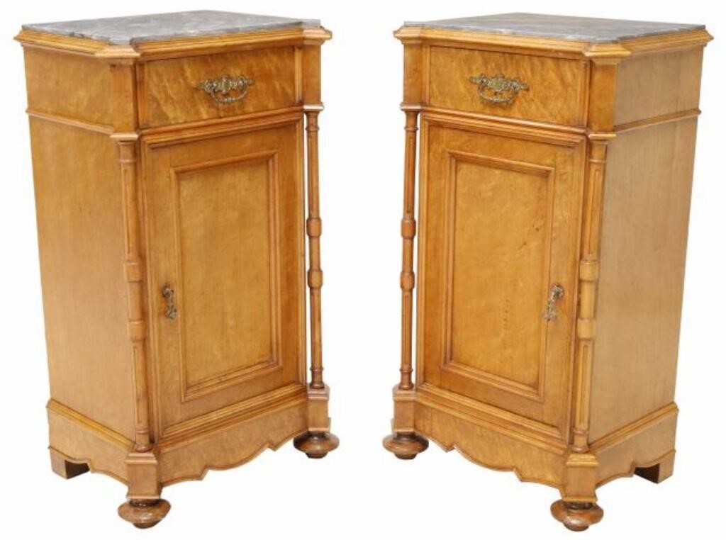 2 ITALIAN BIRDSEYE FIGURED MARBLE TOP 2d6ba1