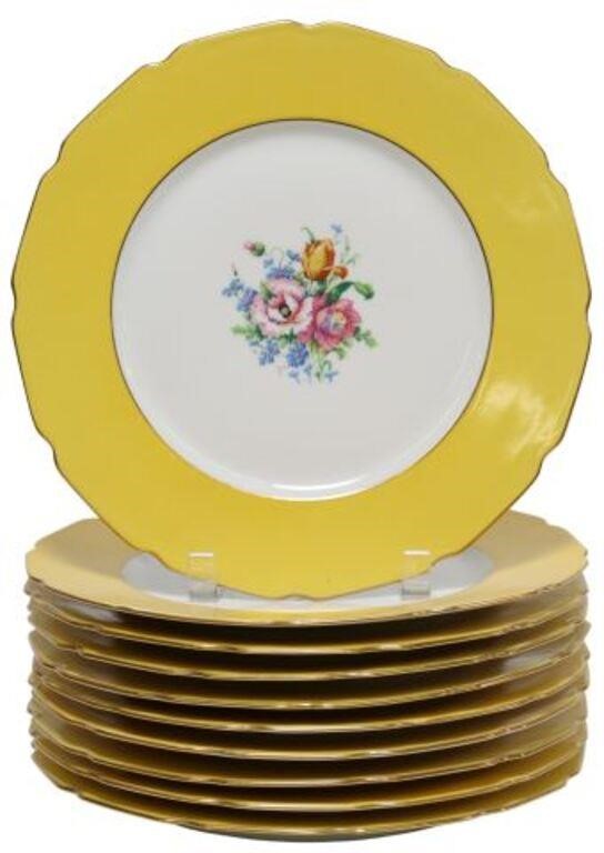 (10) FRENCH LIMOGES PORCELAIN DINNER