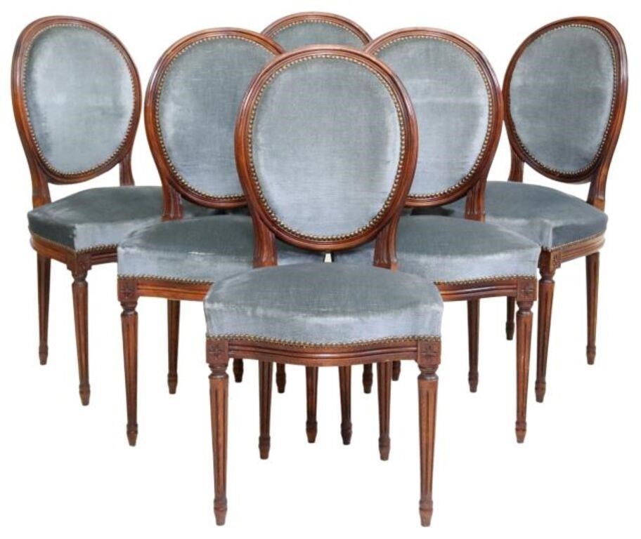 (6) FRENCH LOUIS XVI STYLE OVAL-BACK