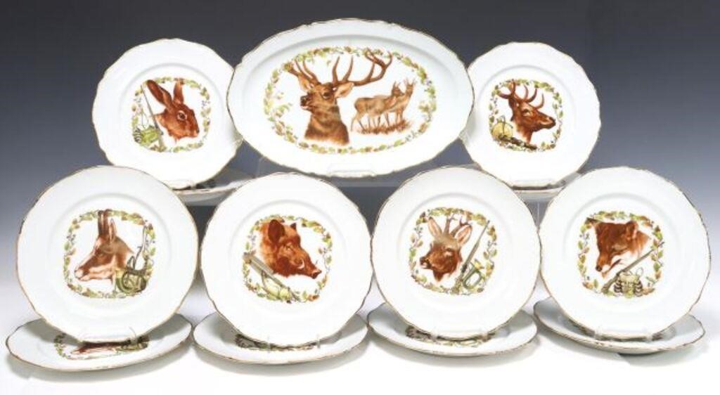 (13) FRENCH PORCELAIN GAME SERVICE(lot