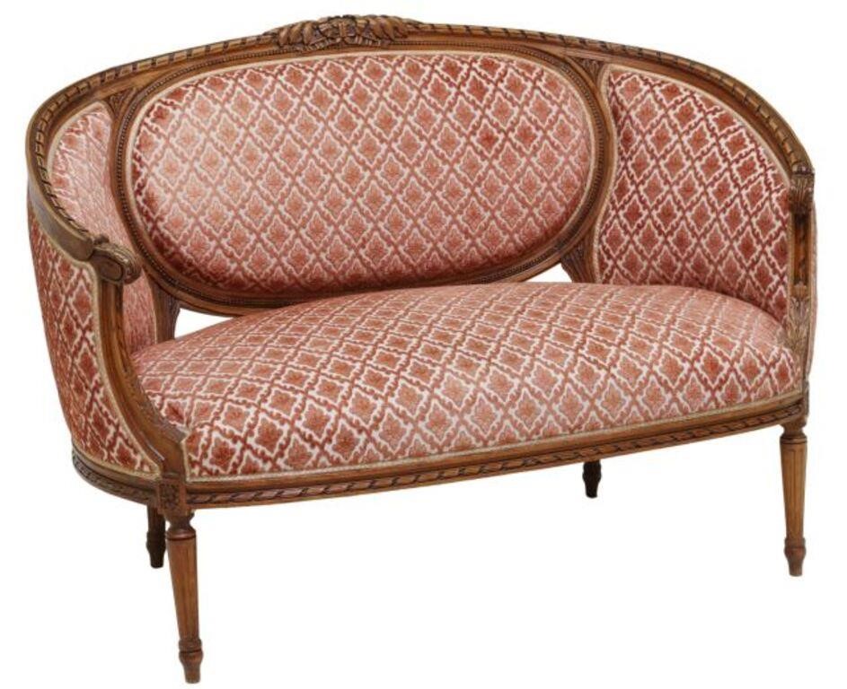 FRENCH LOUIS XVI STYLE UPHOLSTERED 2d6ca4