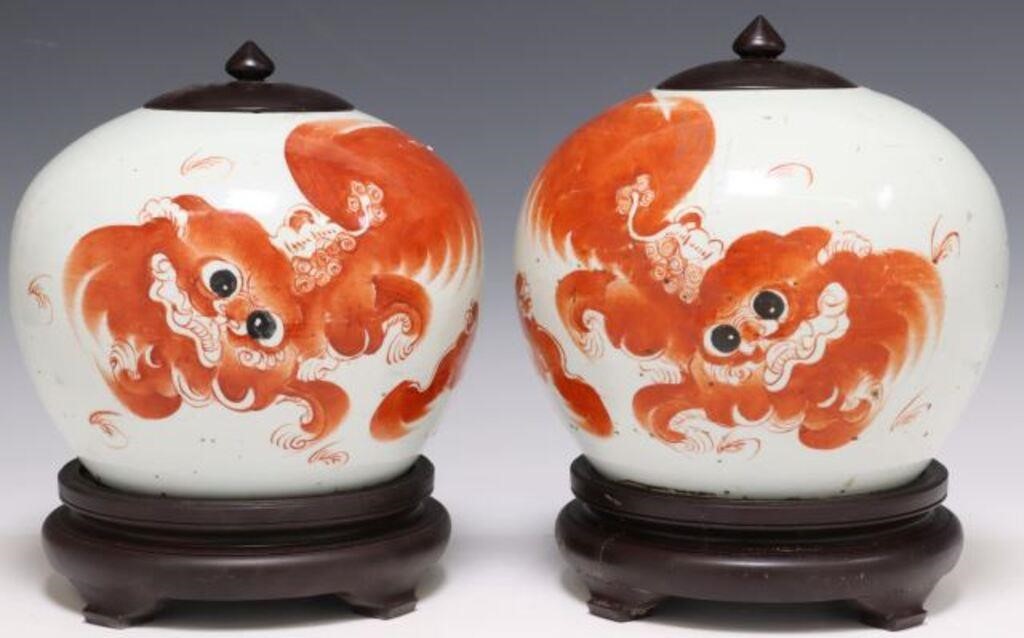 (2) CHINESE PORCELAIN FOO LION