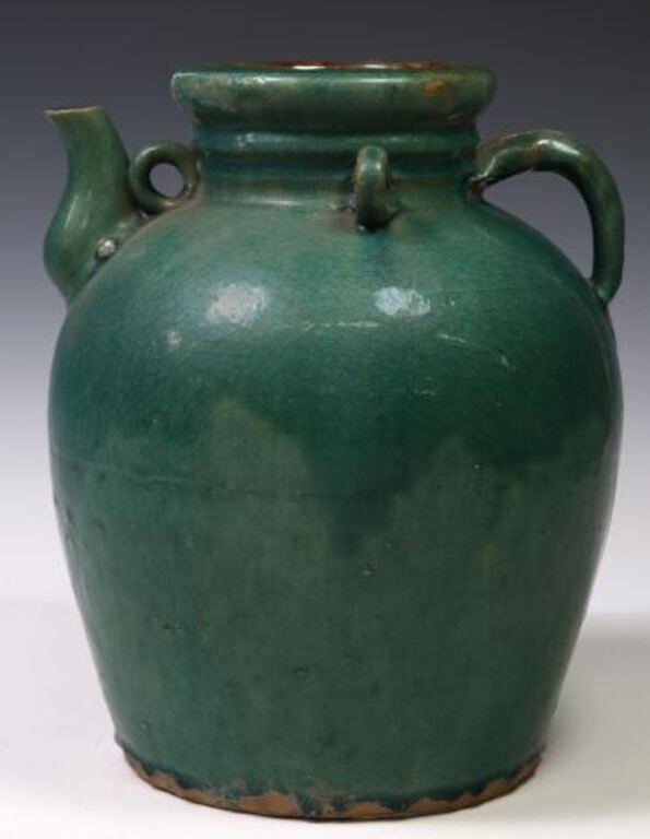 CHINESE GREEN TURQUOISE-GLAZED POTTERY