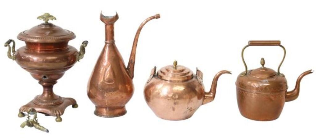  4 FRENCH COPPER BRASS KITCHENWARE lot 2d6d36