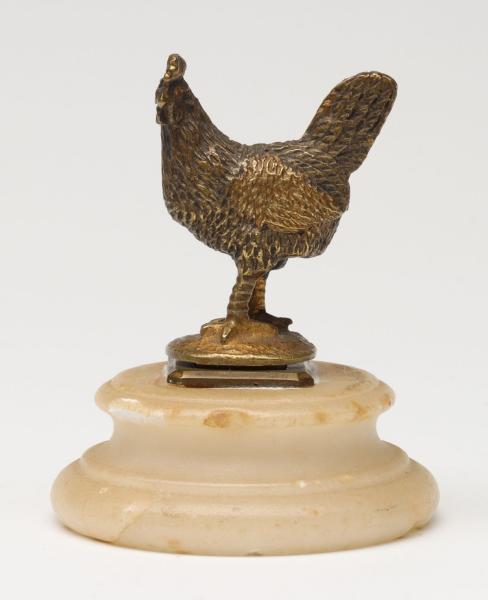 A BRASS FIGURAL ROOSTER WAX SEAL 2d6dad