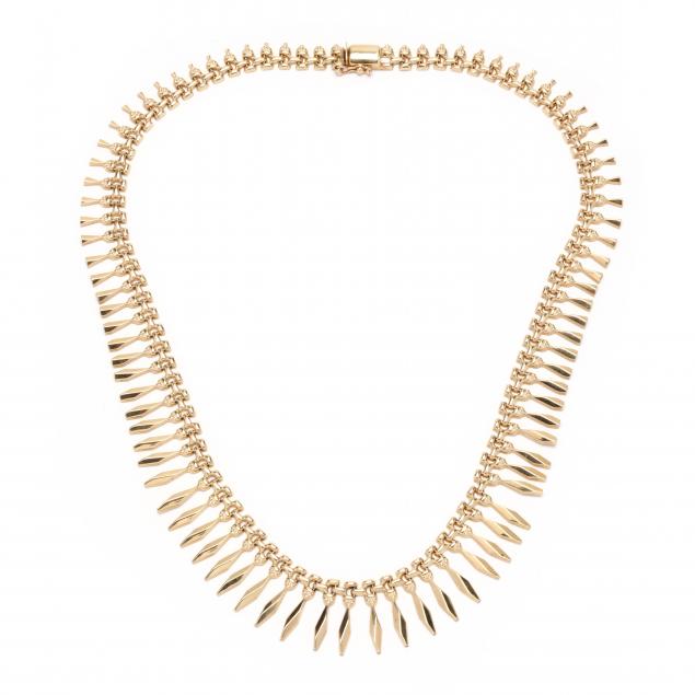 GOLD FRINGE NECKLACE ITALY In 2d6f64