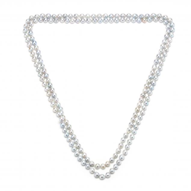 ENDLESS STRAND OF GRAY PEARLS Necklace