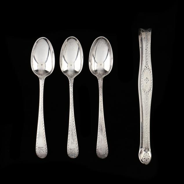 GEORGE III SILVER SUGAR TONGS AND 2d6fd3
