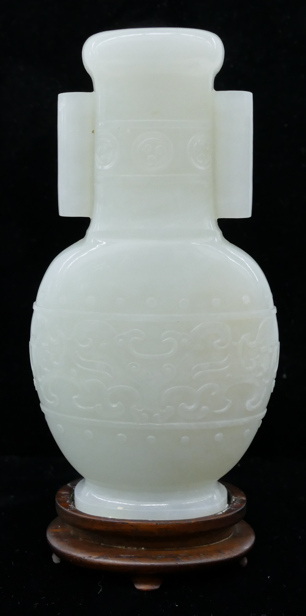 Chinese Qing White Jade Arrow Vase