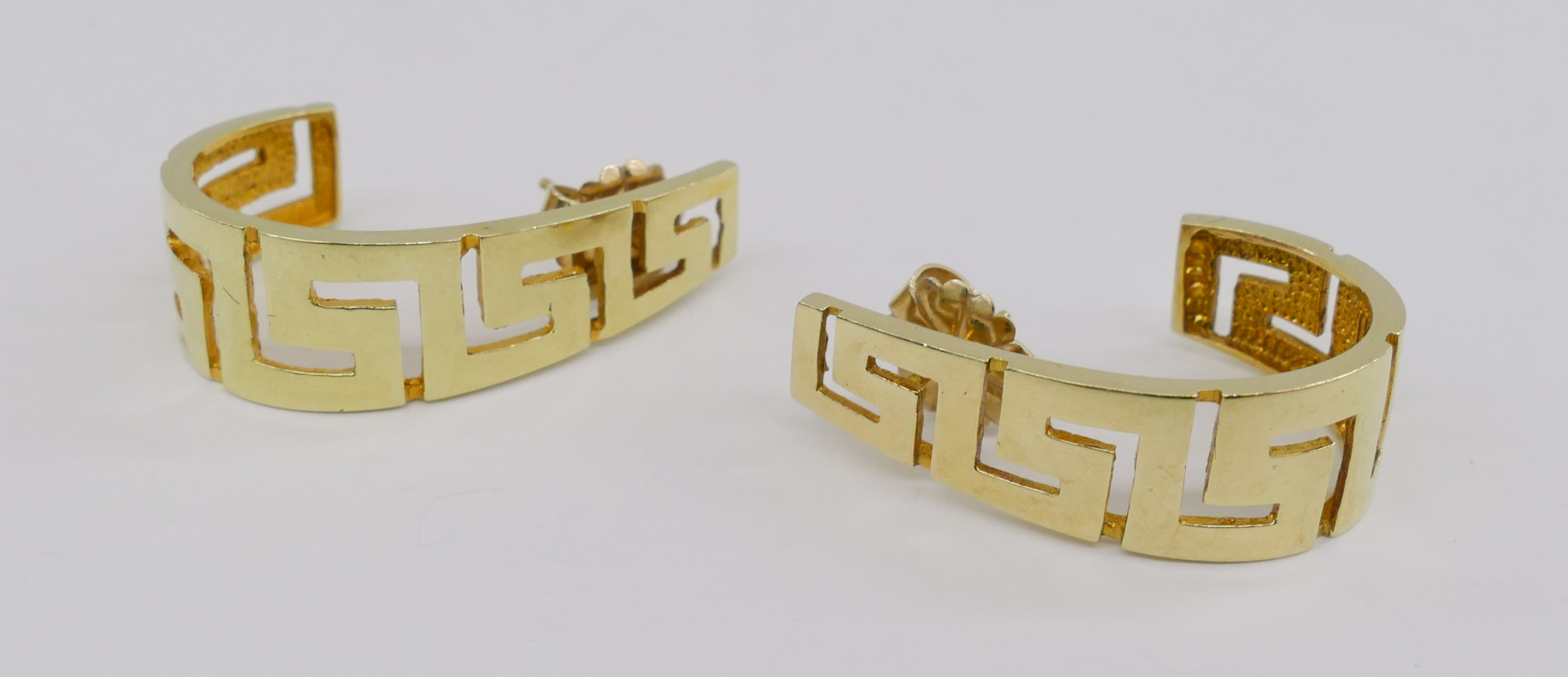 Pair Lady's 14k Greek Key Half