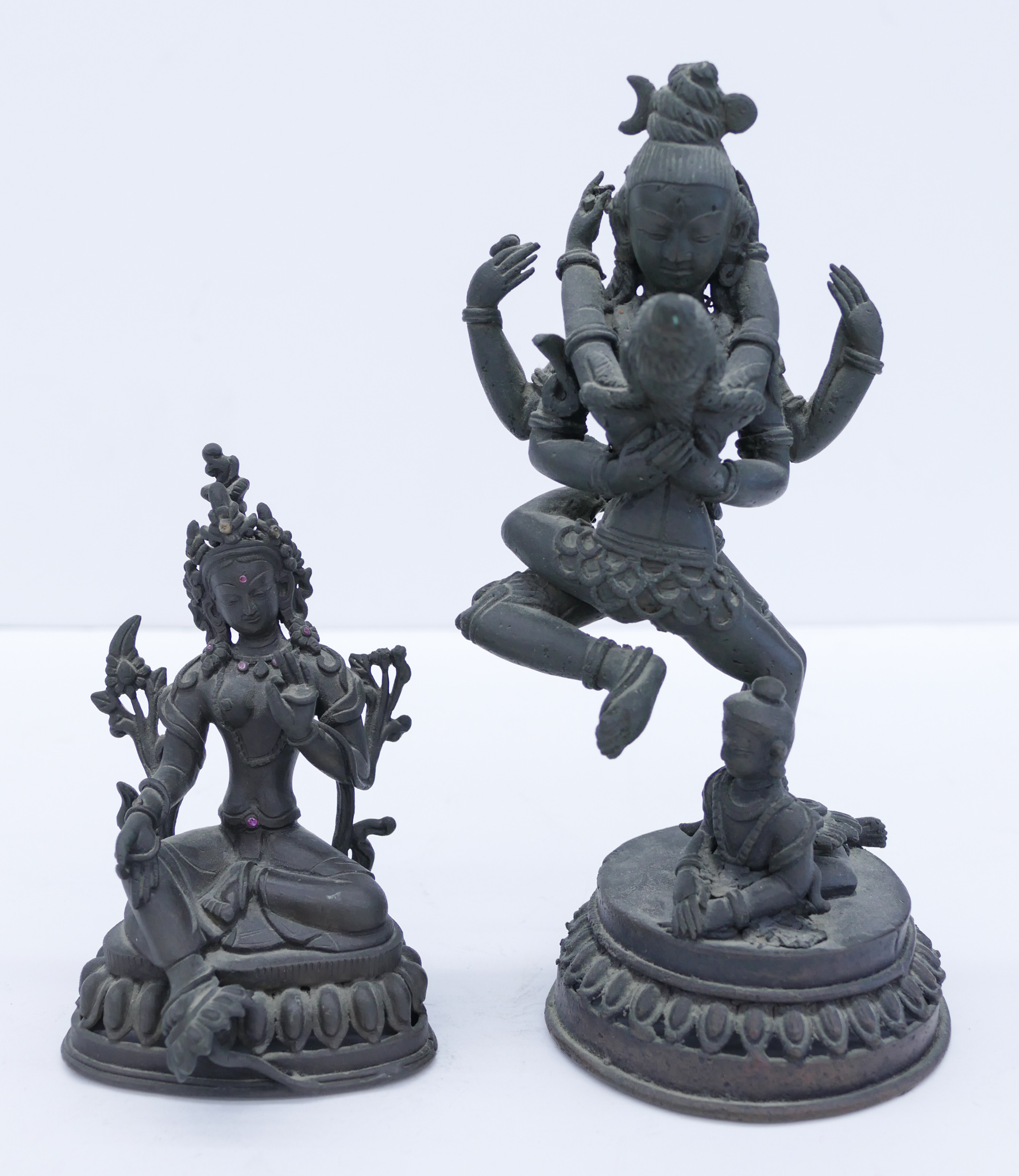 2pc Tibetan 19th 20th Cent Bronze 2d7407