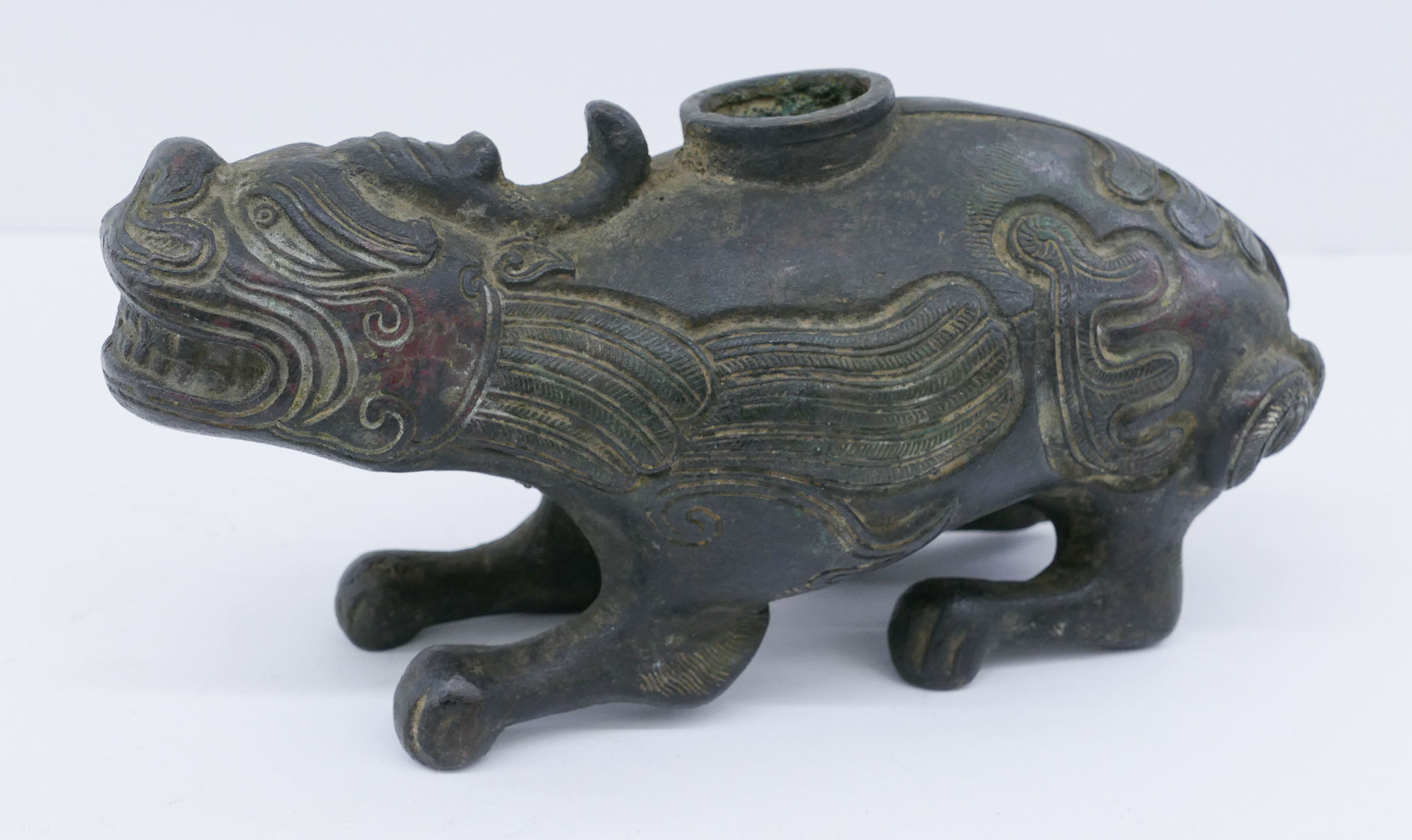 Chinese Qing Archaic Bronze Qilin 2d740e