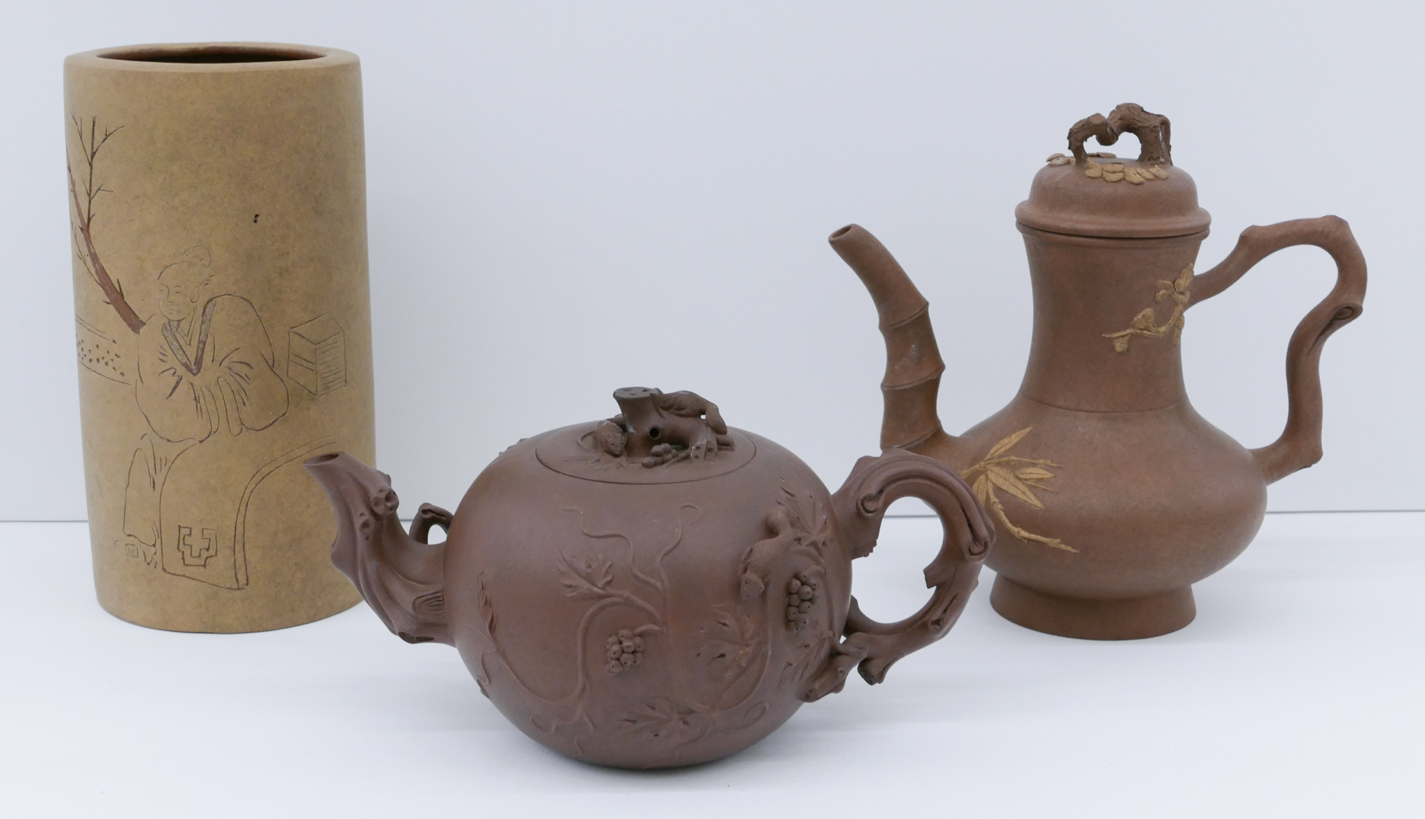 3pc Chinese Yixing Teapots and 2d75c5