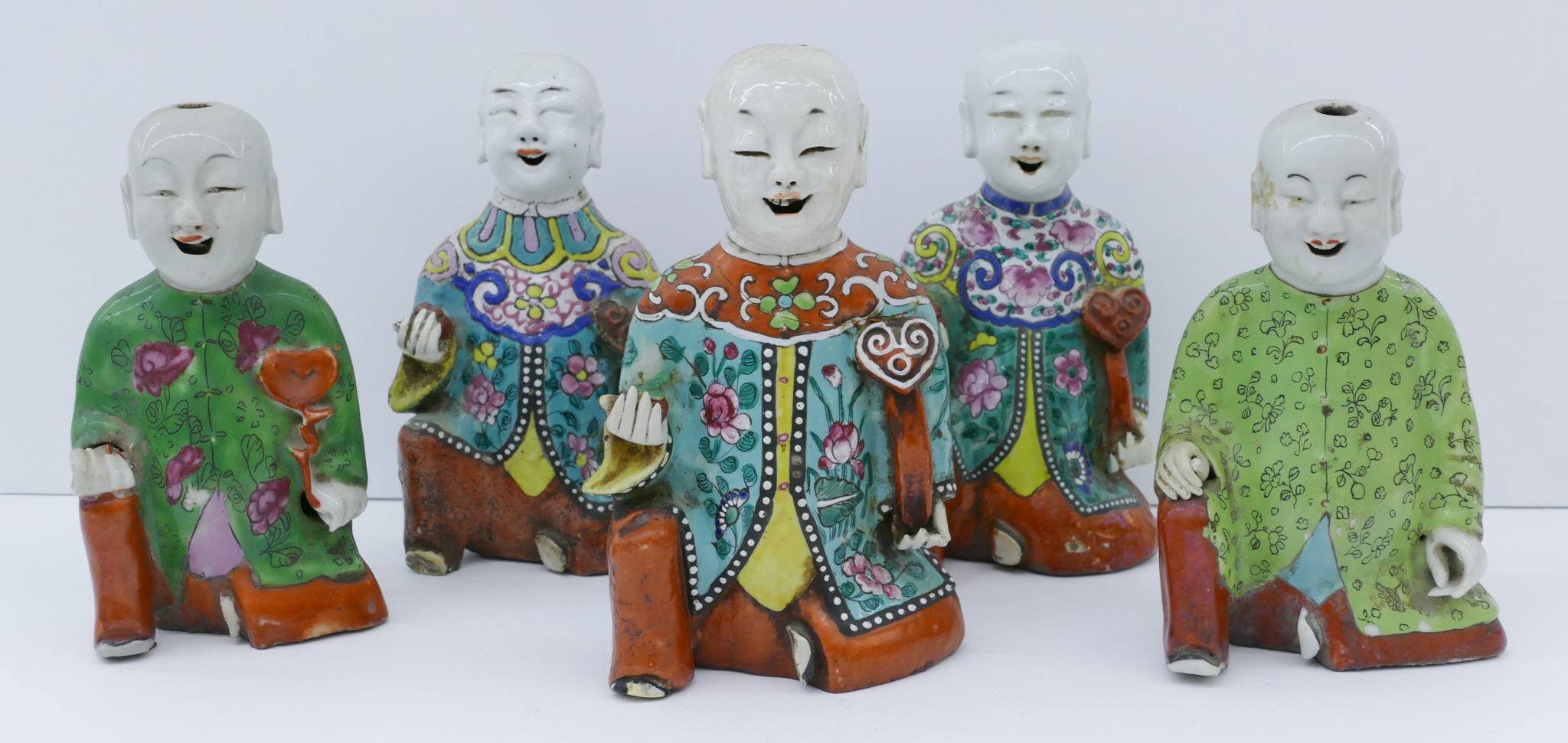 5pc Chinese Qing Porcelain Boy 2d75d6