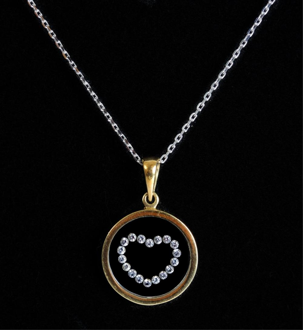 18K YG DIAMOND HEART PENDANT NECKLACE14K 2d51f1