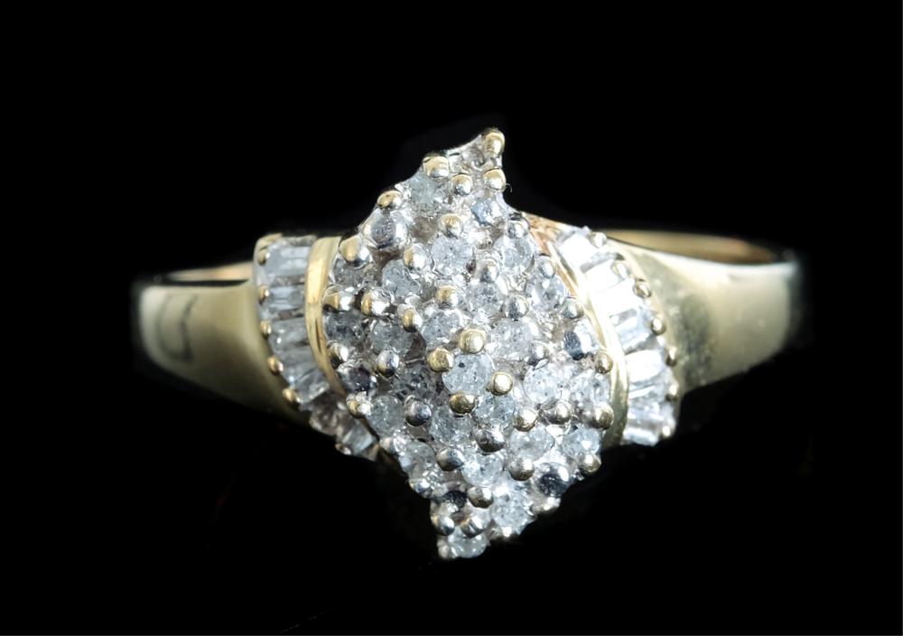 10K YELLOW GOLD DIAMOND CLUSTER 2d520f